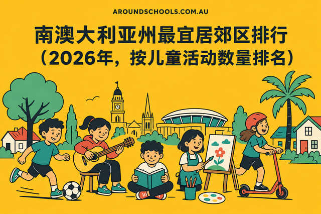 南澳大利亚州最宜居郊区排行(2026年,按儿童活动数量排名)