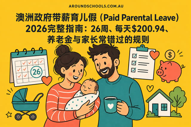 澳洲政府带薪育儿假（Paid Parental Leave）2026完整指南：26周、每天$200.94、养老金与家长常错过的规则