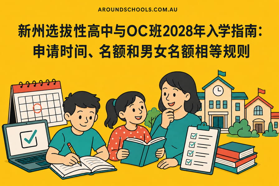 新州选拔性高中与OC班2028年入学指南：申请时间、名额和男女名额相等规则