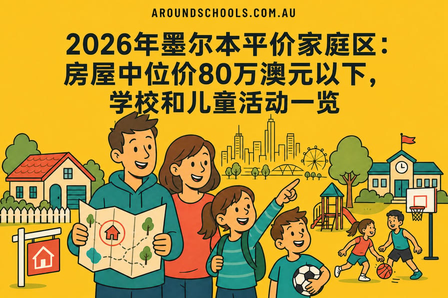 2026年墨尔本平价家庭区：房屋中位价80万澳元以下，学校和儿童活动一览