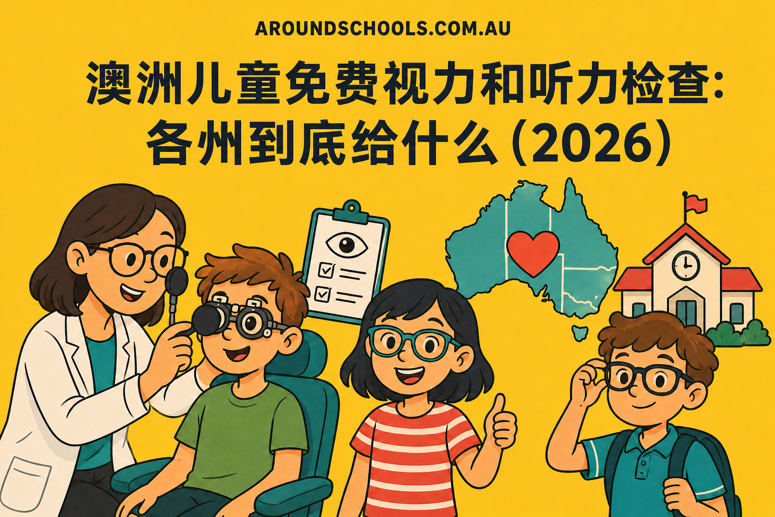 澳洲儿童免费视力和听力检查：各州到底给什么（2026）
