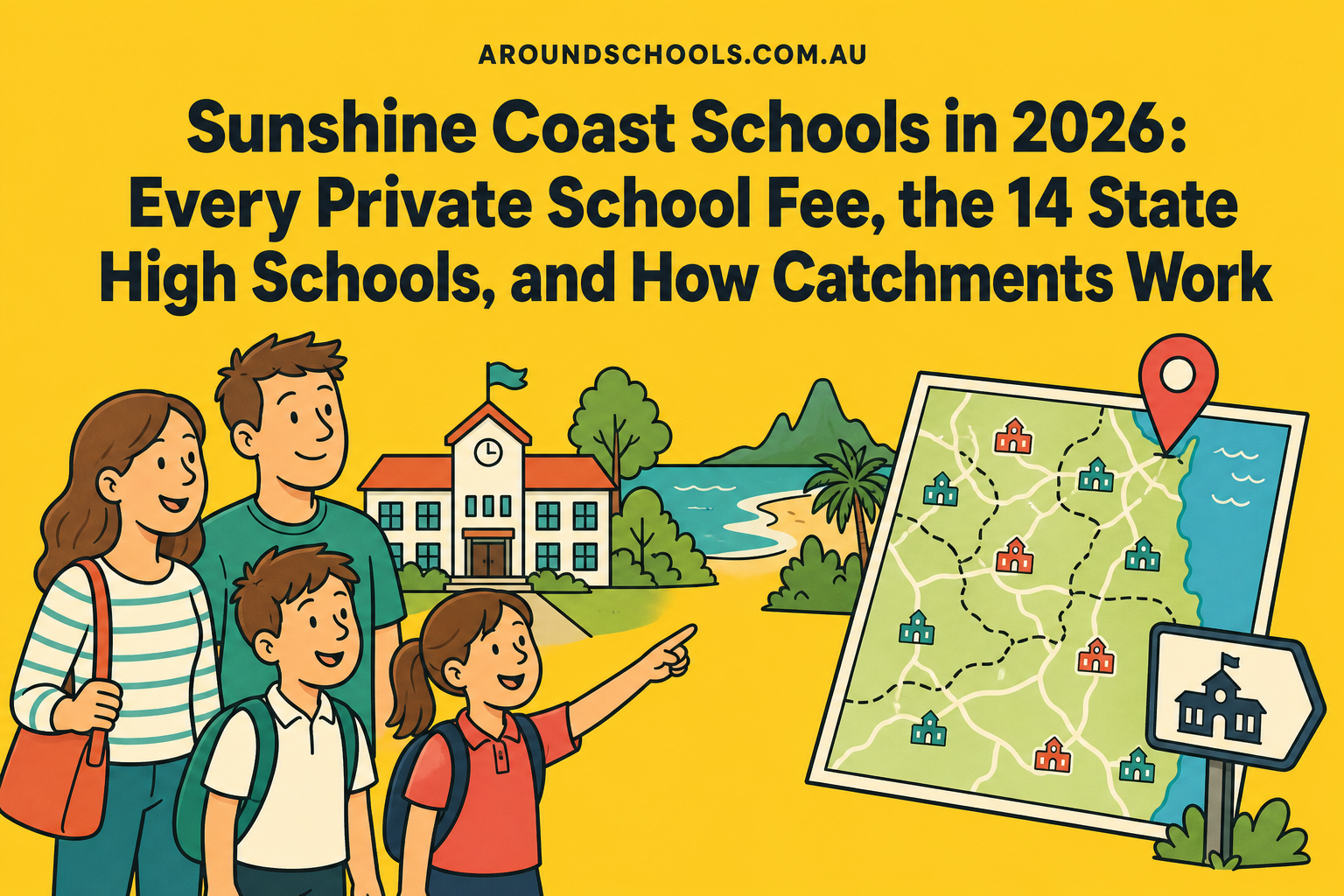 Sunshine Coast Schools in 2026: Every Private School Fee, the 14 State High Schools, and How Catchments Work