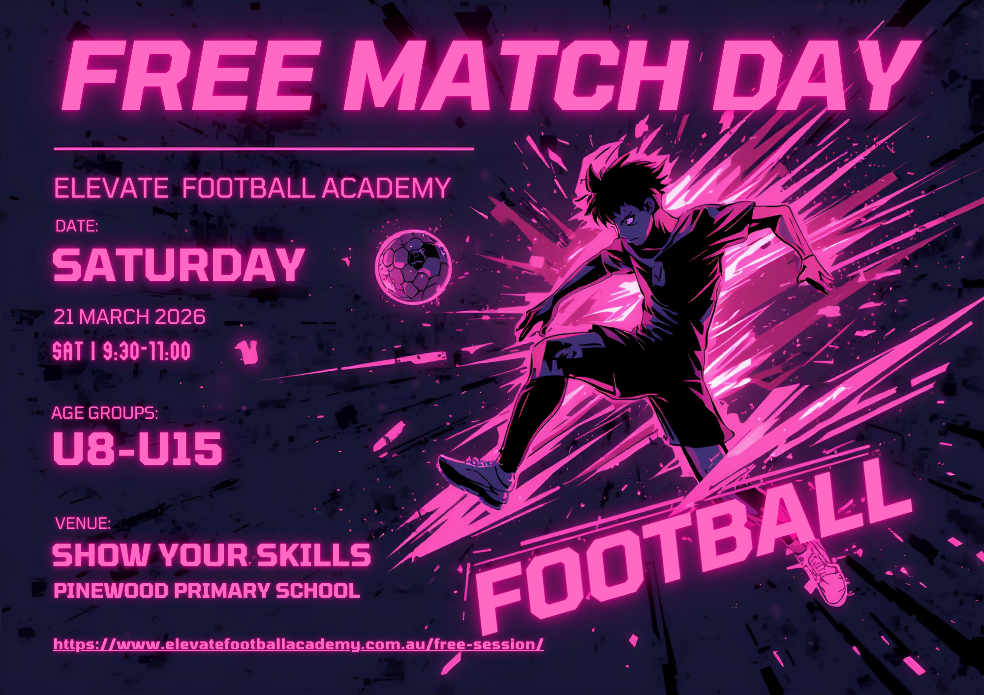 FREE Match Day - Elevate Football Academy | U8–U15 | Sat 21 March 2026 - Image 1