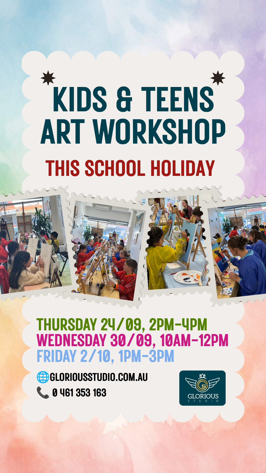 Kids & Teens School Holiday Art Workshop Melbourne - Glorious Studio