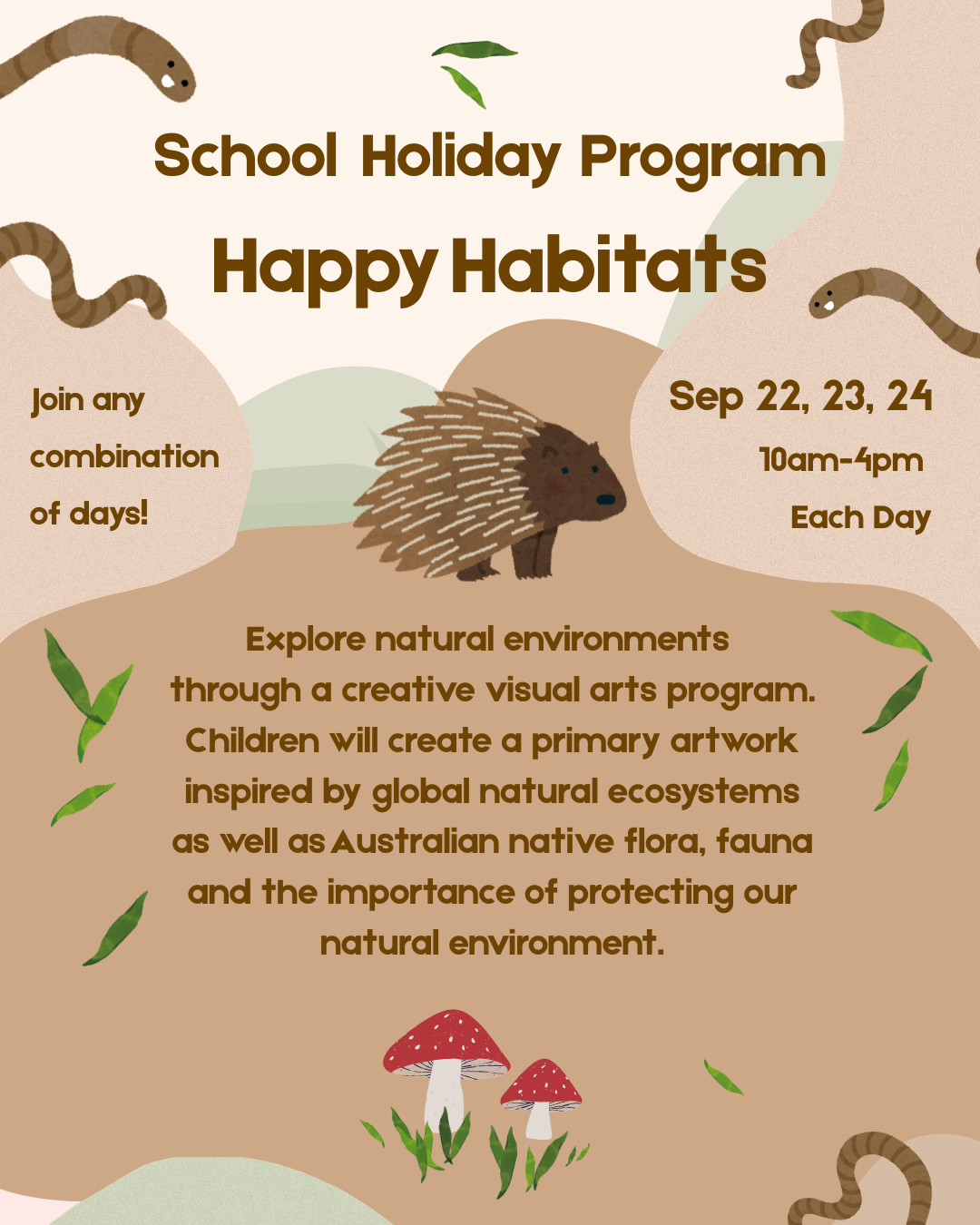 School Holiday Program Happy Habitats - 369 Creative Arts - Image 1