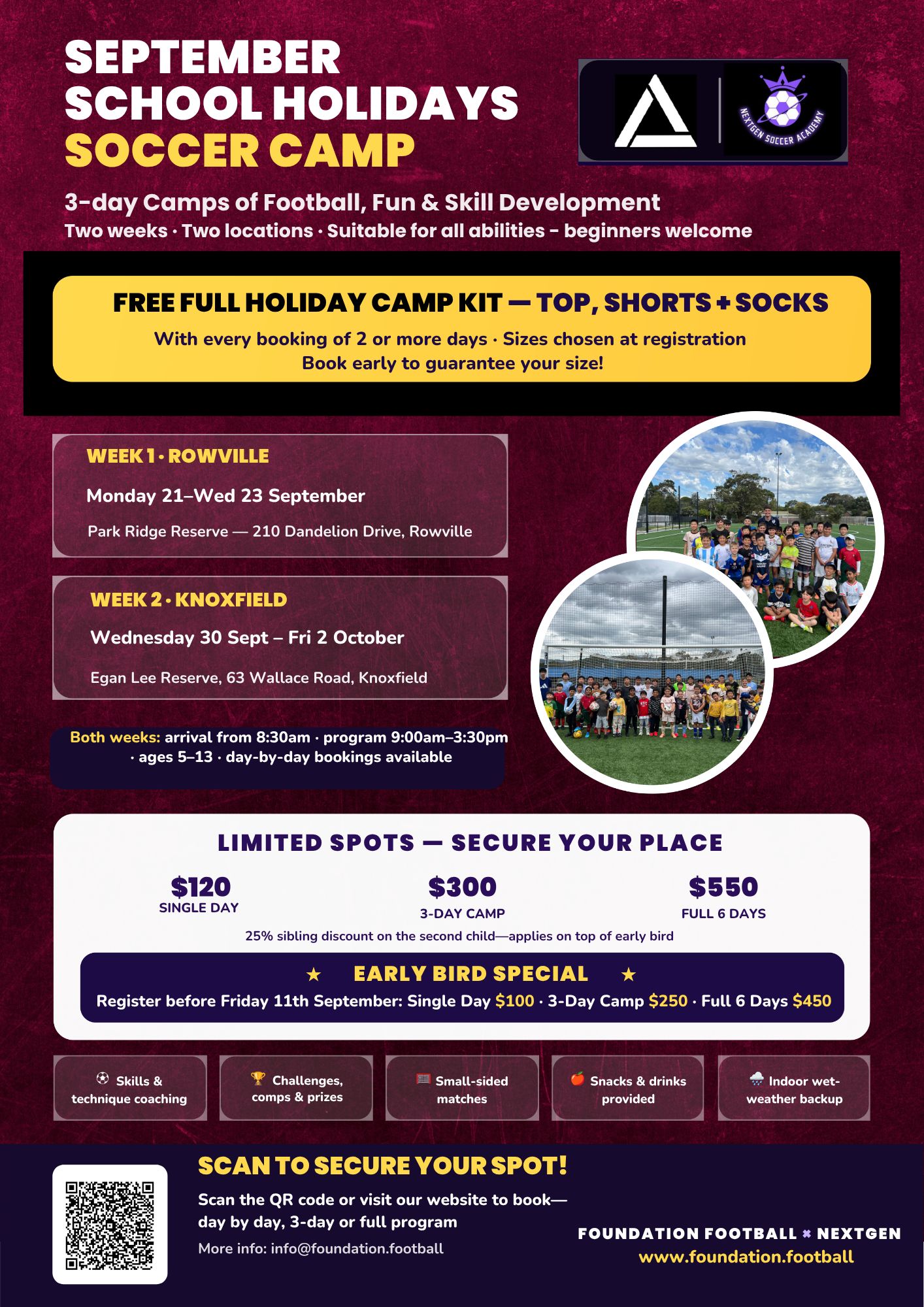 September School Holidays Soccer Camp – Knoxfield